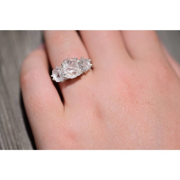 Unique Engagement Ring, Diamond Ring, raw stone ring, Anniversary Ring, … - Picture 2 of 4